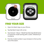 Instructions to find your Apple Watch size using the Watch App on your iPhone.